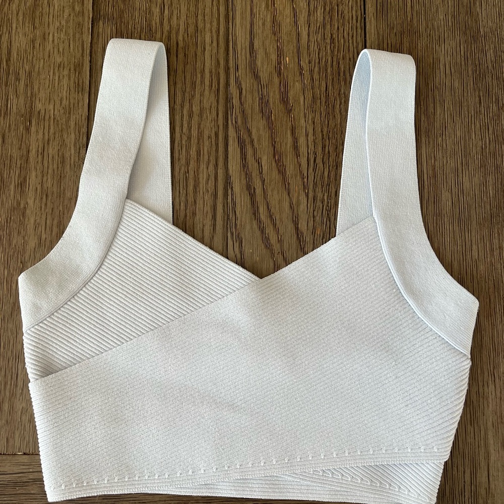 Aritzia Babaton Pale Blue Ribbed Tank